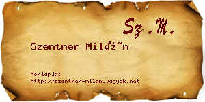Szentner Milán névjegykártya
